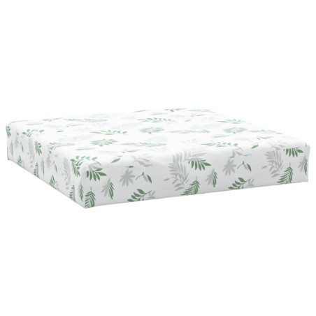 vidaXL Cojín para palés tela Oxford estampado de hojas 60x60x8 cm