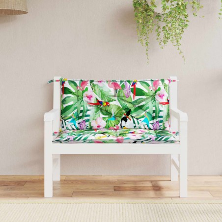 vidaXL Cojines para banco de jardín 2 uds tela multicolor 100x50x7 cm