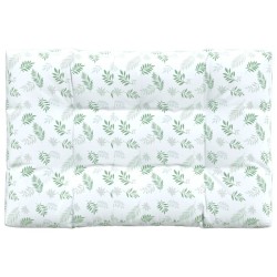 vidaXL Cojín para palés tela estampado de hojas 120x80x12 cm