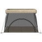 vidaXL Parque infantil para bebés con colchón tela lino gris taupé vidaXL Parque infantil para bebés con colchón tela lino gris taupé