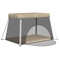 vidaXL Parque infantil para bebés con colchón tela lino gris taupé vidaXL Parque infantil para bebés con colchón tela lino gris taupé