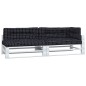 vidaXL Cojines para palés 5 piezas tela a cuadros negro vidaXL Cojines para palés 5 piezas tela a cuadros negro