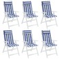 vidaXL Cojines silla respaldo alto 6 uds tela Oxford rayas azul blanco vidaXL Cojines silla respaldo alto 6 uds tela Oxford rayas azul blanco