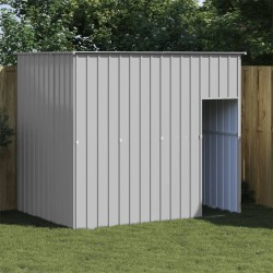 vidaXL Caseta perros tejado acero galvanizado gris claro 214x153x181cm