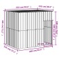 vidaXL Caseta perros tejado acero galvanizado gris claro 214x153x181cm