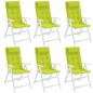 vidaXL Cojines de silla respaldo alto 6 uds tela Oxford verde brillo vidaXL Cojines de silla respaldo alto 6 uds tela Oxford verde brillo