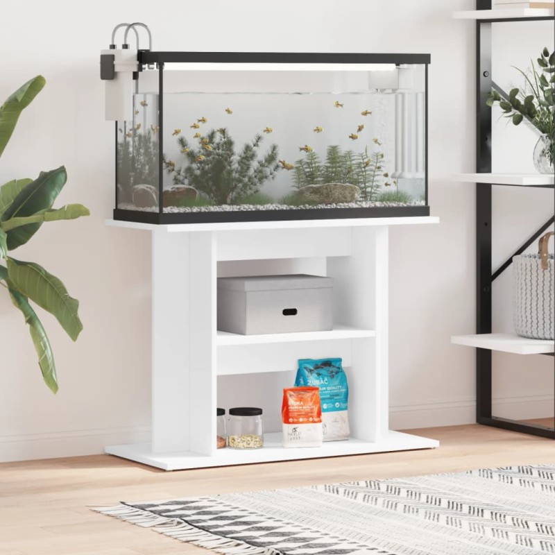 vidaXL Soporte para acuario madera de ingeniería blanco 80x35x60 cm vidaXL Soporte para acuario madera de ingeniería blanco 80x35x60 cm