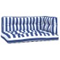 vidaXL Cojines para palés 3 piezas tela a rayas azul y blanco vidaXL Cojines para palés 3 piezas tela a rayas azul y blanco