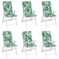 vidaXL Cojines de silla de respaldo alto 6 uds tela estampado de hojas