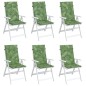vidaXL Cojines de silla de respaldo alto 6 uds tela estampado de hojas vidaXL Cojines de silla de respaldo alto 6 uds tela estampado de hojas