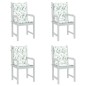 vidaXL Cojines de silla de respaldo bajo 4 uds tela estampado de hojas vidaXL Cojines de silla de respaldo bajo 4 uds tela estampado de hojas