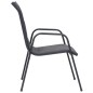 vidaXL Sillas de jardín apilables 2 uds acero textilene gris antracita vidaXL Sillas de jardín apilables 2 uds acero textilene gris antracita