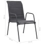 vidaXL Sillas de jardín apilables 2 uds acero textilene gris antracita vidaXL Sillas de jardín apilables 2 uds acero textilene gris antracita
