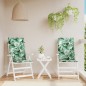 vidaXL Cojines de silla de respaldo alto 2 uds tela estampado de hojas vidaXL Cojines de silla de respaldo alto 2 uds tela estampado de hojas