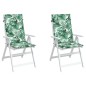 vidaXL Cojines de silla de respaldo alto 2 uds tela estampado de hojas vidaXL Cojines de silla de respaldo alto 2 uds tela estampado de hojas