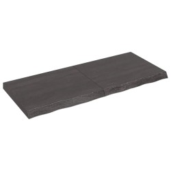vidaXL Tablero mesa madera roble tratada gris oscuro 120x50x(2-6) cm