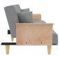 vidaXL Sofá cama con reposabrazos tela gris claro vidaXL Sofá cama con reposabrazos tela gris claro