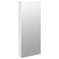 vidaXL Espejo con joyero y luces LED para pared blanco