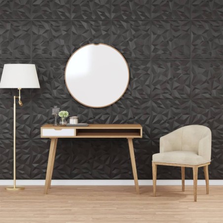 vidaXL Paneles de pared 12 uds EPS amatista negro 50x50 cm 3 m²