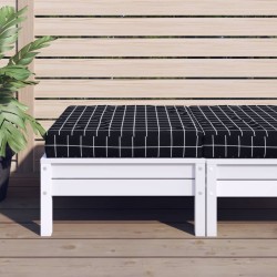 vidaXL Cojín para palés tela Oxford a cuadros negro 60x60x8 cm