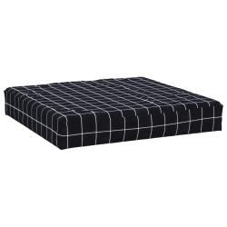 vidaXL Cojín para palés tela Oxford a cuadros negro 60x60x8 cm
