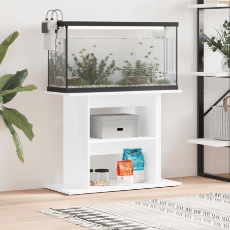 vidaXL Soporte para acuario madera de ingeniería blanco 80x35x60 cm