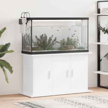 vidaXL Soporte de acuario madera ingeniería blanco brillo 101x41x58 cm