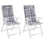 vidaXL Cojines de silla respaldo alto 2 uds tela Oxford a cuadros gris vidaXL Cojines de silla respaldo alto 2 uds tela Oxford a cuadros gris
