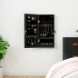 vidaXL Espejo con joyero y luces LED para pared negro vidaXL Espejo con joyero y luces LED para pared negro