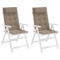 vidaXL Cojines de silla con respaldo alto 2 uds tela Oxford gris taupe vidaXL Cojines de silla con respaldo alto 2 uds tela Oxford gris taupe