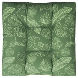 vidaXL Cojín para palés tela estampado de hojas 70x70x12 cm