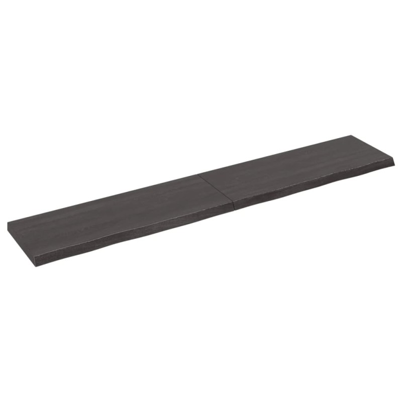 vidaXL Estante pared madera roble tratada marrón oscuro 160x30x(2-4)cm vidaXL Estante pared madera roble tratada marrón oscuro 160x30x(2-4)cm