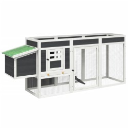 vidaXL Gallinero madera maciza de pino gris 204x50x84 cm
