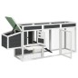 vidaXL Gallinero madera maciza de pino gris 204x50x84 cm vidaXL Gallinero madera maciza de pino gris 204x50x84 cm