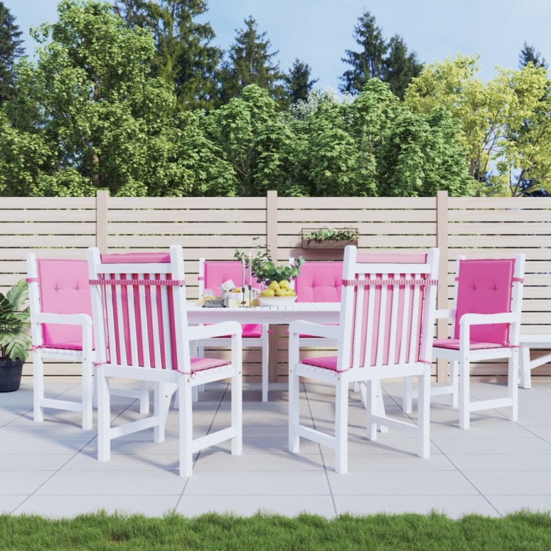 vidaXL Cojines para silla con respaldo bajo 6 uds tela rosa vidaXL Cojines para silla con respaldo bajo 6 uds tela rosa