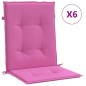 vidaXL Cojines para silla con respaldo bajo 6 uds tela rosa vidaXL Cojines para silla con respaldo bajo 6 uds tela rosa