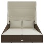 vidaXL Tumbona con toldo plegable ratán sintético marrón 200x114x128cm vidaXL Tumbona con toldo plegable ratán sintético marrón 200x114x128cm