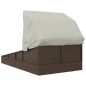 vidaXL Tumbona con toldo plegable ratán sintético marrón 200x114x128cm vidaXL Tumbona con toldo plegable ratán sintético marrón 200x114x128cm