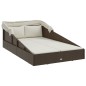 vidaXL Tumbona con toldo plegable ratán sintético marrón 200x114x128cm vidaXL Tumbona con toldo plegable ratán sintético marrón 200x114x128cm