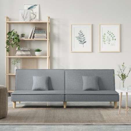 vidaXL Sofá cama tela gris claro