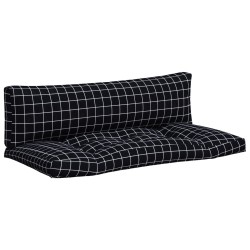 vidaXL Cojines para palés 2 piezas tela Oxford a cuadros negros