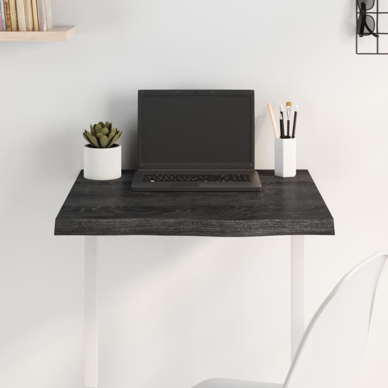 vidaXL Tablero mesa madera roble tratada gris oscuro 60x60x(2-4) cm vidaXL Tablero mesa madera roble tratada gris oscuro 60x60x(2-4) cm