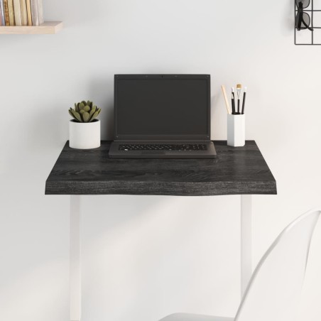 vidaXL Tablero mesa madera roble tratada gris oscuro 60x60x(2-4) cm