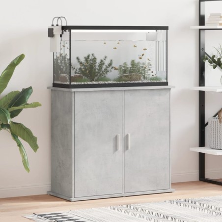 vidaXL Soporte de acuario madera ingeniería gris hormigón 81x36x73 cm