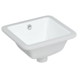 vidaXL Lavabo de baño rectangular cerámica blanco 30,5x27x14 cm