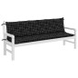 vidaXL Cojines para banco jardín 2 uds tela a cuadros negro 200x50x7cm vidaXL Cojines para banco jardín 2 uds tela a cuadros negro 200x50x7cm