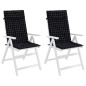 vidaXL Cojines silla respaldo alto 4 uds tela Oxford a cuadros negro vidaXL Cojines silla respaldo alto 4 uds tela Oxford a cuadros negro