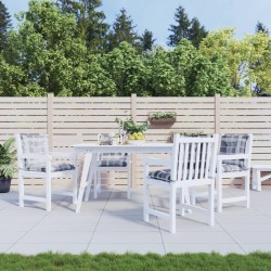 vidaXL Cojín silla de jardín respaldo bajo 4 uds tela a cuadros gris