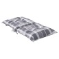 vidaXL Cojín silla de jardín respaldo bajo 4 uds tela a cuadros gris vidaXL Cojín silla de jardín respaldo bajo 4 uds tela a cuadros gris