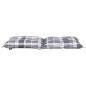 vidaXL Cojín silla de jardín respaldo bajo 4 uds tela a cuadros gris vidaXL Cojín silla de jardín respaldo bajo 4 uds tela a cuadros gris